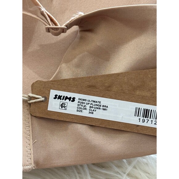 Skims Ultimate Collection Pushup Plunge Bra Clay Size 34B - Picture 7 of 7